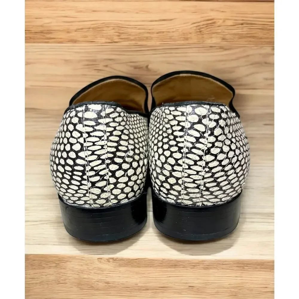 Tory Burch Pascal King Cobra Printed Leather Smoking Slipper Size 8M